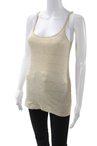 J Crew Womens Beige Cotton Sleeveless Camisole Round Neck Solid Basic Size S