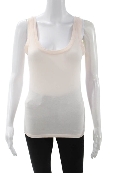 Velvet by Graham & Spencer Women Beige Sleeveless Tank Round Neck Size S