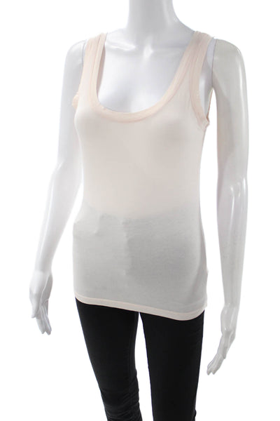 Velvet by Graham & Spencer Women Beige Sleeveless Tank Round Neck Size S