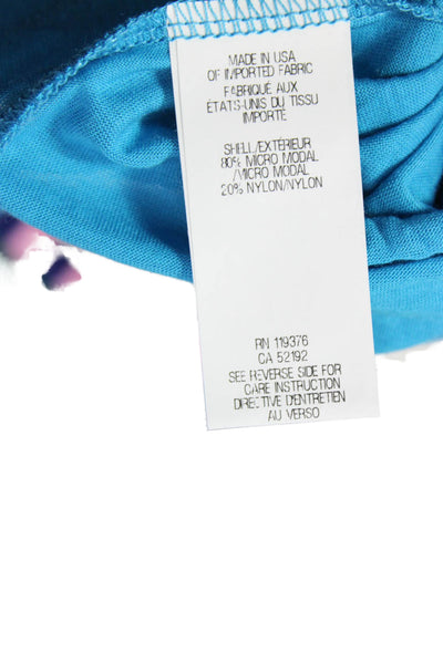 Helmut Womens Basic Sleeveless Tank Blue Round Neck Micro Modal Petite Size S