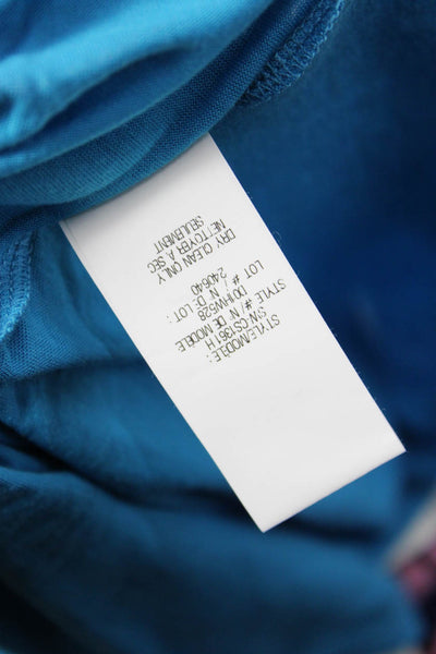 Helmut Womens Basic Sleeveless Tank Blue Round Neck Micro Modal Petite Size S