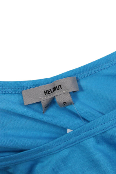 Helmut Womens Basic Sleeveless Tank Blue Round Neck Micro Modal Petite Size S