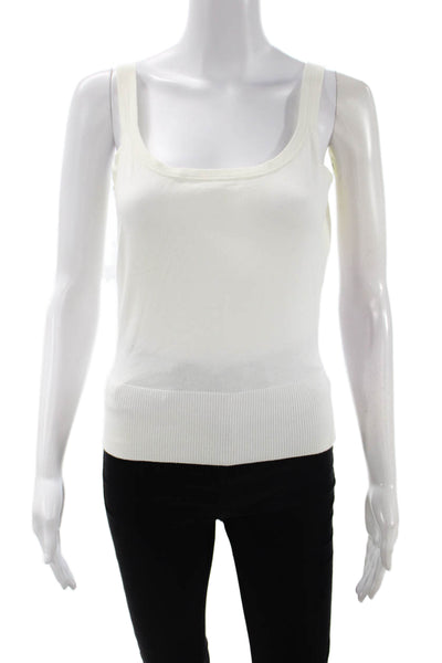 Belford Women Basic Camisole White Square Neck Sleeveless Size S
