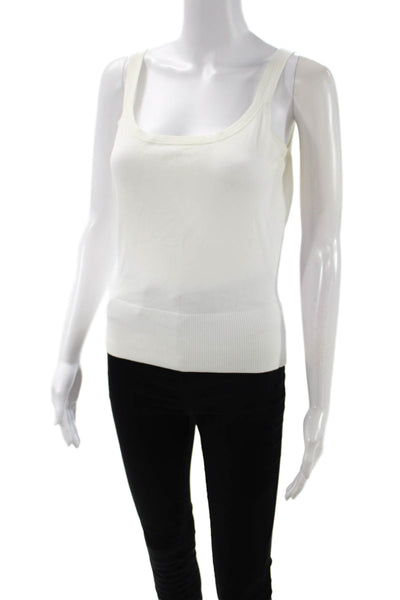 Belford Women Basic Camisole White Square Neck Sleeveless Size S