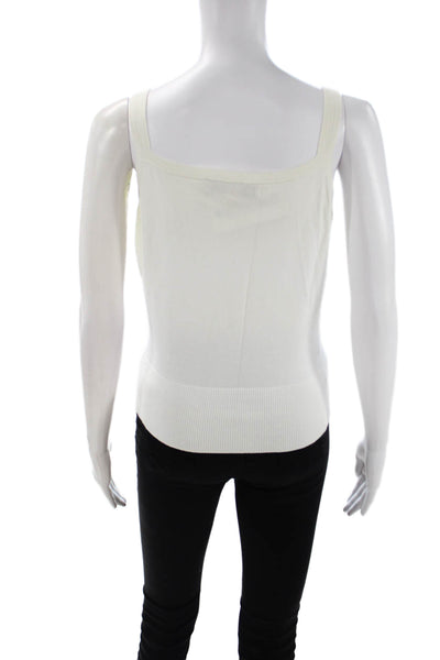 Belford Women Basic Camisole White Square Neck Sleeveless Size S