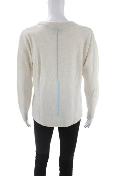 Aqua Unisex 100% Cashmere Beige Crew Neck Pullover Sweater Long Sleeve Size XS