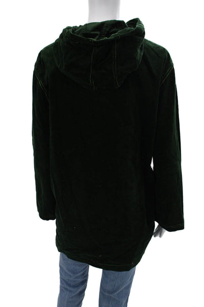 Alexa Chung Unisex Green Cotton Button Front Solid Fall Jacket Size 10