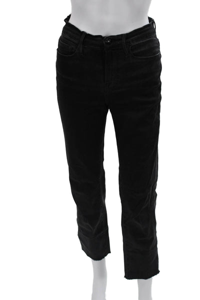 Frame Womens High Waist Ankle Cropped Black Jeans Size 26