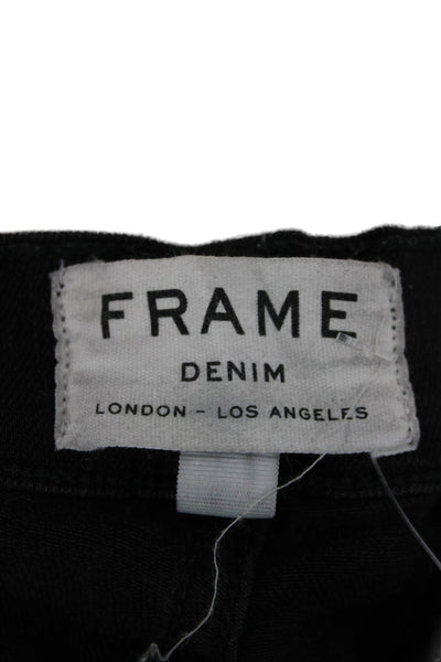 Frame Womens High Waist Ankle Cropped Black Jeans Size 26