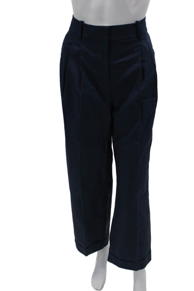 J Crew Collection Unisex Dark Blue Cotton Dress Pants Hook Eye Size 4