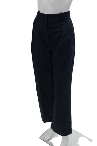 J Crew Collection Unisex Dark Blue Cotton Dress Pants Hook Eye Size 4