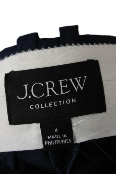 J Crew Collection Unisex Dark Blue Cotton Dress Pants Hook Eye Size 4