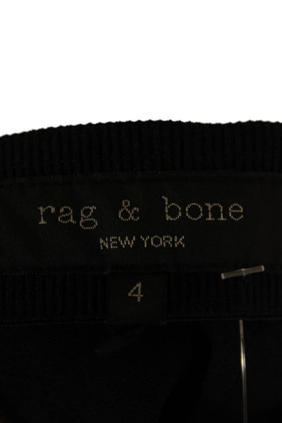 Rag & Bone Women Ankle Cropped Dress Pants Black Zip Size 28