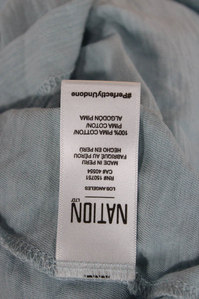 Nation LTD Women Light Blue Cotton Sleeveless Maxi Sundress Square Neck Size M