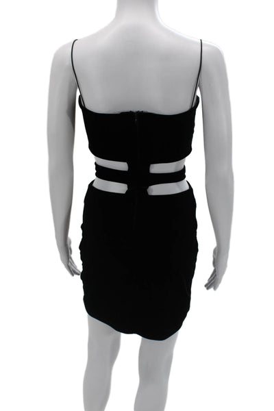 Tiger Mist Women Bandage Mini Dress Set Black Sleeveless Square Neck Size S