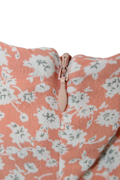 Flynn Skye Women Orange Floral Slip Dress Long Sleeveless Rayon Size S