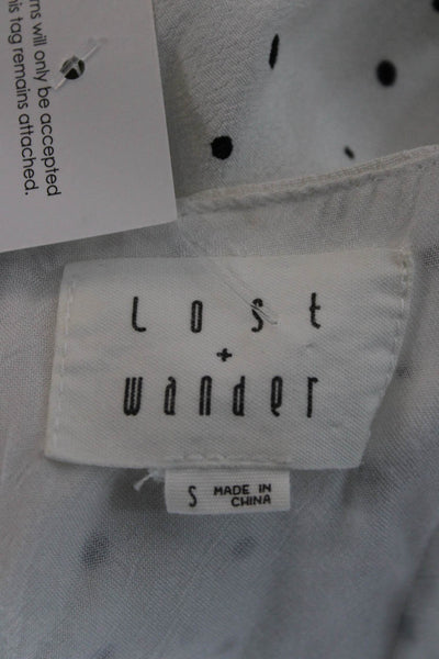 Lost + Wander Women Mini Wrap Sundress White Rayon V-Neck Size S