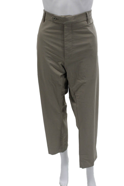 Zanella Mens Cropped Dress Pants Gray Button Closure Size 38