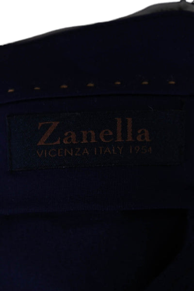 Zanella Mens Cropped Dress Pants Gray Button Closure Size 38