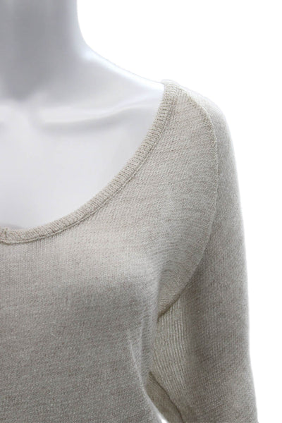 Brandy Melville Unisex Beige V-Neck Longsleeve Pullover Sweater Size One Size