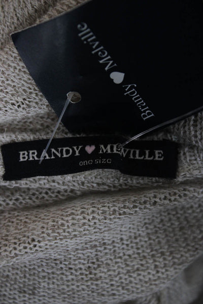 Brandy Melville Unisex Beige V-Neck Longsleeve Pullover Sweater Size One Size