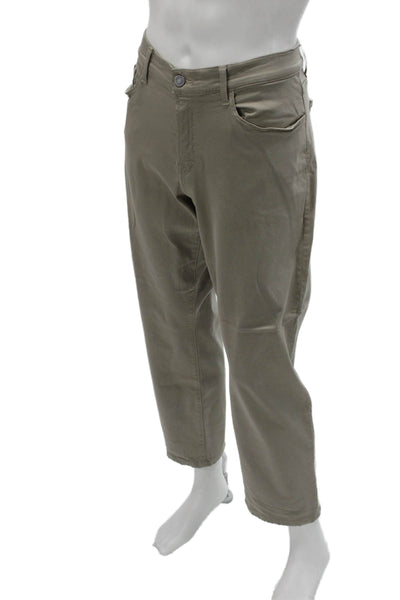 7 For All Mankind Mens Beige Ankle Cropped Pants Button Closure Size 36
