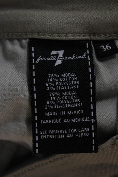 7 For All Mankind Mens Beige Ankle Cropped Pants Button Closure Size 36