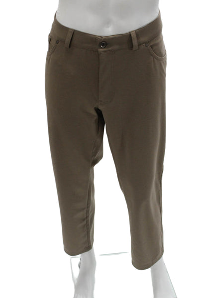 Brax Feel Good Mens Cropped Ankle Pants Brown Viscose Elastane Button Size 54