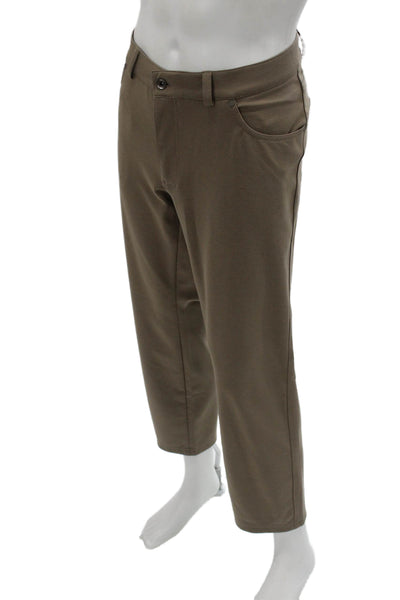 Brax Feel Good Mens Cropped Ankle Pants Brown Viscose Elastane Button Size 54
