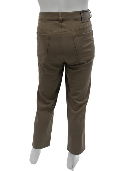 Brax Feel Good Mens Cropped Ankle Pants Brown Viscose Elastane Button Size 54