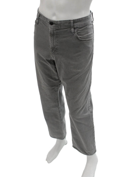 AG Adriano Goldschmied Mens Chino Pants Gray Button 97% Cotton Size 36