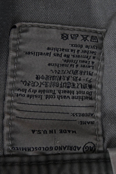 AG Adriano Goldschmied Mens Chino Pants Gray Button 97% Cotton Size 36