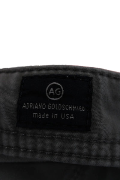 AG Adriano Goldschmied Mens Chino Pants Gray Button 97% Cotton Size 36