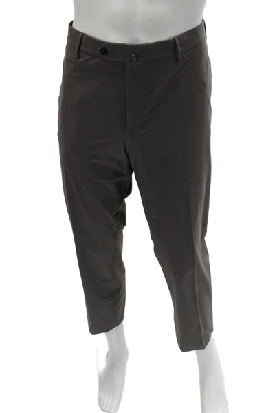 PT Torino Mens Dark Gray Ankle Cropped Dress Pants Button Closure Size 56