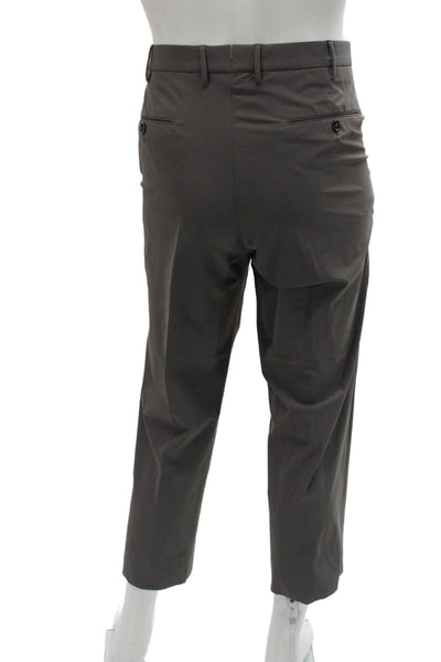 PT Torino Mens Dark Gray Ankle Cropped Dress Pants Button Closure Size 56