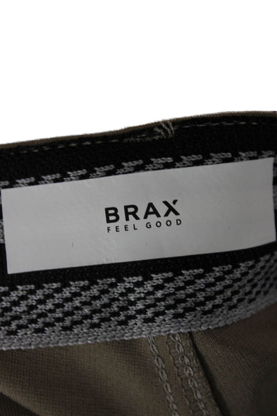 Brax Feel Good Mens Cropped Ankle Pants Brown Viscose Elastane Button Size 38
