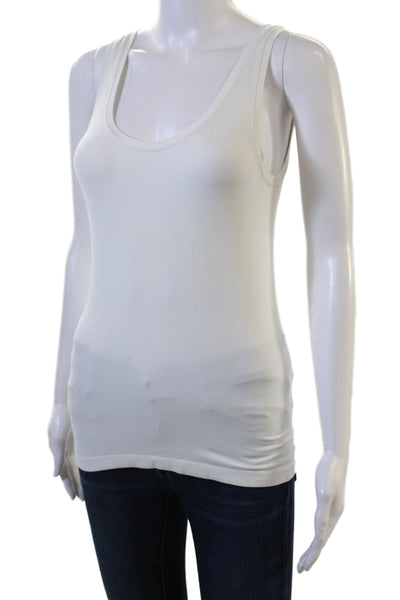 Hanro Womens White Basic Sleeveless Tank Round Neck Micro Polyamide Size XL