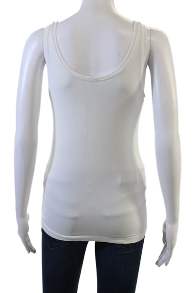 Hanro Womens White Basic Sleeveless Tank Round Neck Micro Polyamide Size XL