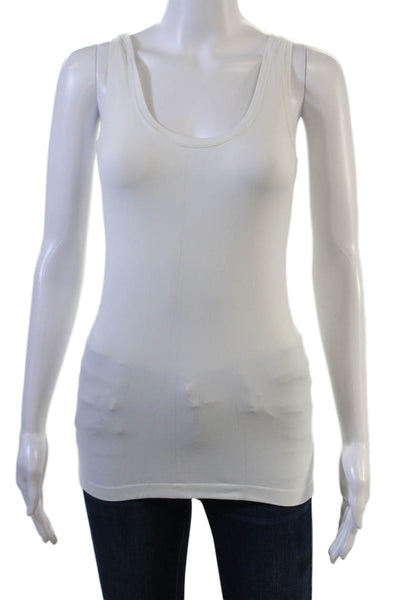 Hanro Womens Basic White Cotton Tank Round Neck Size L