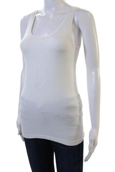 Hanro Women Basic Sleeveless Tank White Round Neck Size XL