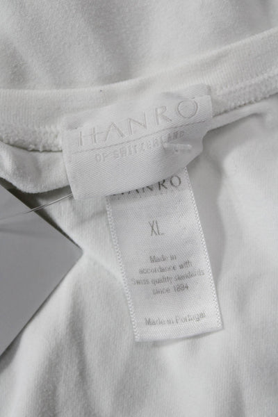 Hanro Women Basic Sleeveless Tank White Round Neck Size XL
