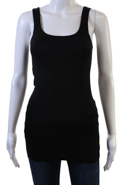 Theory Womens Basic Black Square Neck Sleeveless Tank Nylon Spandex Size M
