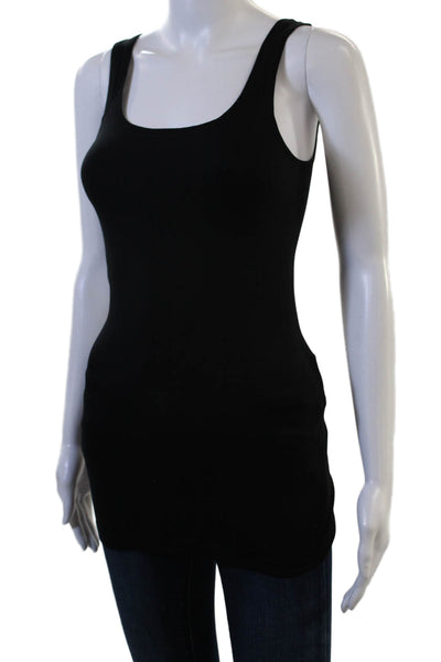 Theory Womens Basic Black Square Neck Sleeveless Tank Nylon Spandex Size M