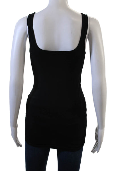 Theory Womens Basic Black Square Neck Sleeveless Tank Nylon Spandex Size M