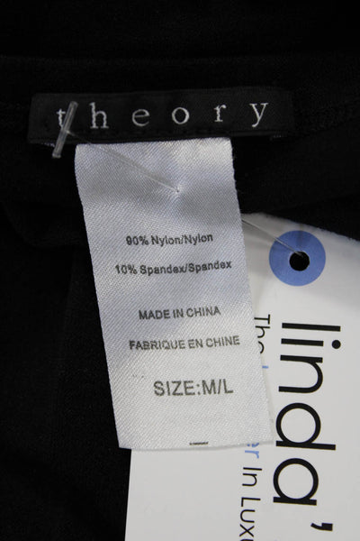 Theory Womens Basic Black Square Neck Sleeveless Tank Nylon Spandex Size M