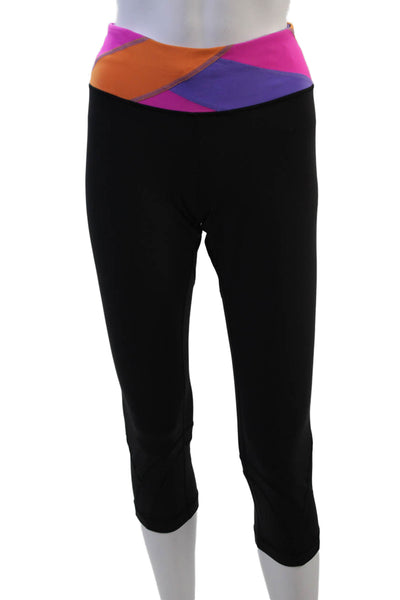 Lululemon Women Capri Leggings Black Nylon Blend Zip Size 12