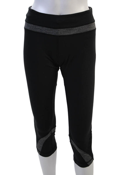 Lululemon Women Black Capri Leggings Nylon Blend Size 12