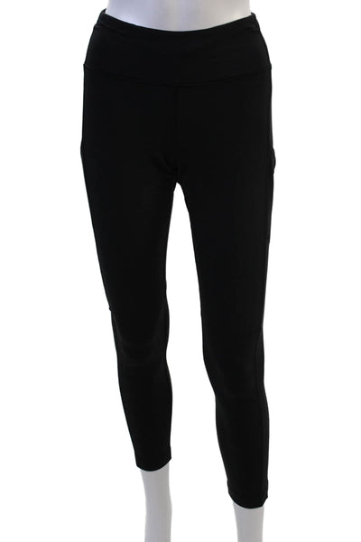 Lululemon Women Ankle Leggings Black Zip Nylon Lycra Size 10