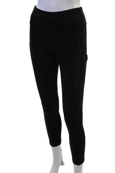 Lululemon Women Ankle Leggings Black Zip Nylon Lycra Size 10