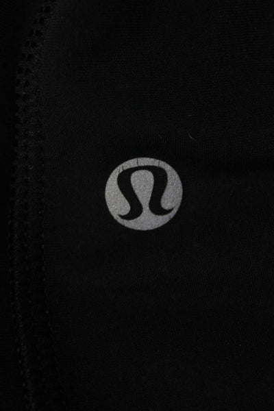 Lululemon Women Ankle Leggings Black Zip Nylon Lycra Size 10